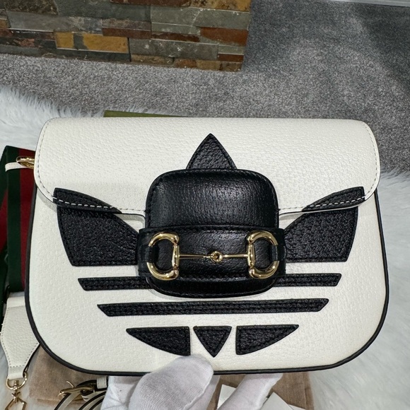 Gucci Adidas Black and White leather Bag - Picture 12 of 16